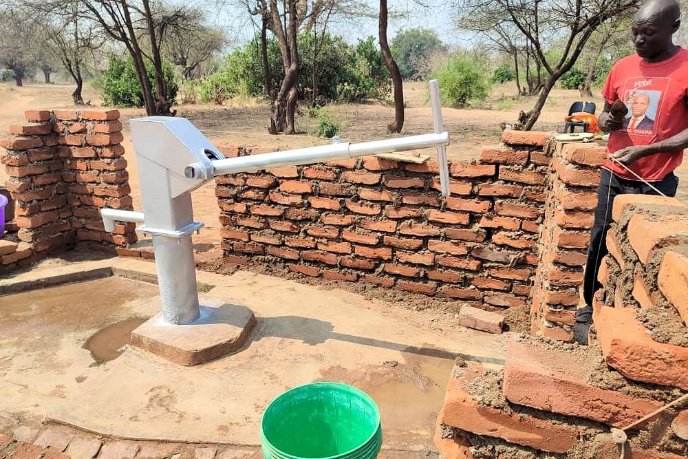 A borehole is nearly finished, with just the protecting wall to complete